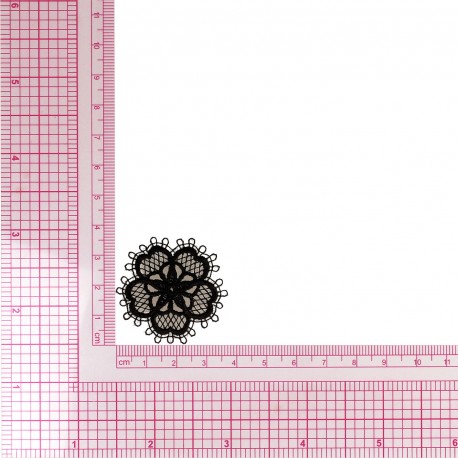 Patch thermocollant fleur en dentelle noire (prix à la pièce)