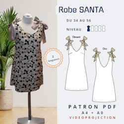 PDF - patron digital de la robe Santa de Lamericana du 34 au 56 (Fr)