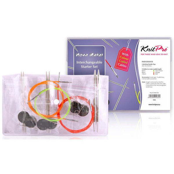 Set d'aiguilles circulaires interchangeables - Starter set de marque knit Pro (prix pour le set)