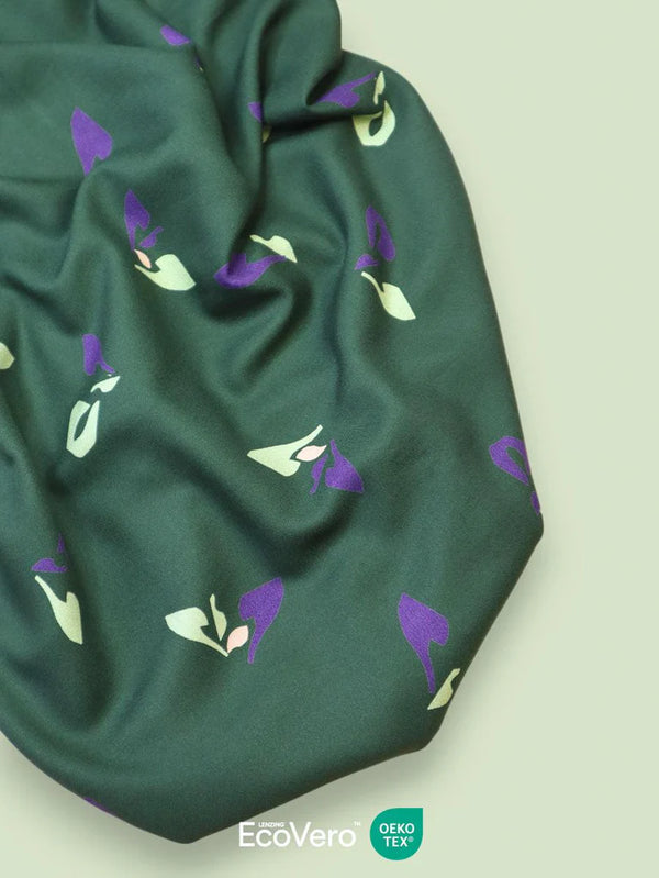 Crêpe de viscose " Sprout kaki" Eco-Vero de Meet Milk (Prix pour 10cm)