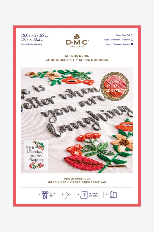 Kit broderie traditionnelle - "ondes positives" de marque DMC  - kit complet  (prix pour l'ensemble)