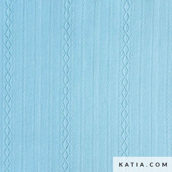 Voile de coton brodé aqua (prix pour 10cm)