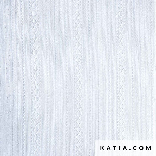 Voile de coton brodé blanc (prix pour 10cm)