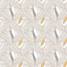 Superbe coupon 3m de popeline RJR Fabrics - "Pond life les hérons gris" - 110cm de large