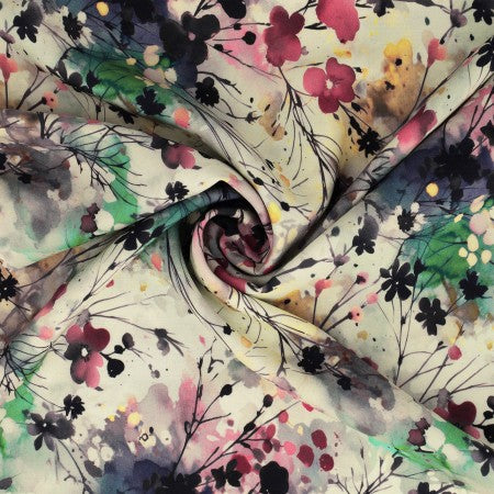 Viscose  flowers - tons froids (Prix pour 10cm)