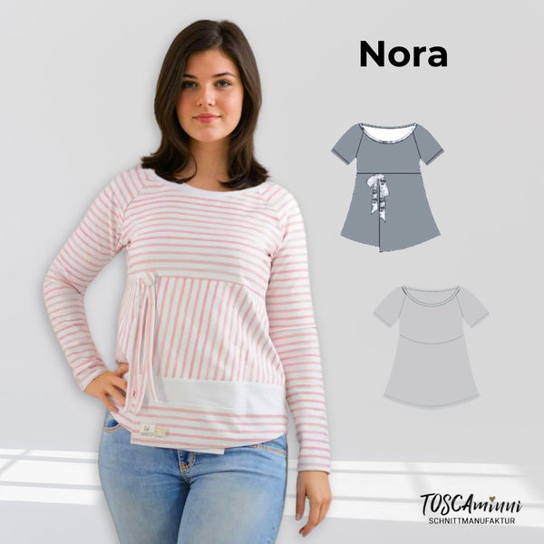 PDF - Patron digital du tee-shirt Nora de TOSCAminni du 34 au 46 (fr)