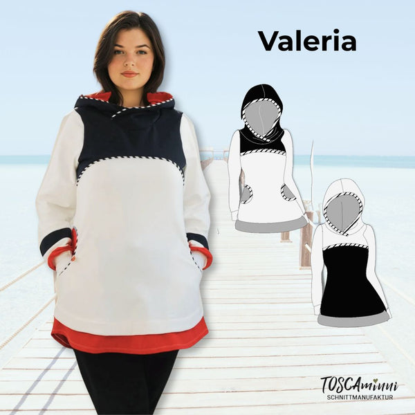PDF - Patron digital du hoodie Valeria de TOSCAminni du 34 au 54 (fr)