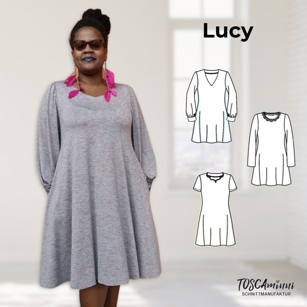 PDF - Patron digital de la robe Lucy de TOSCAminni du 34 au 54 (fr)