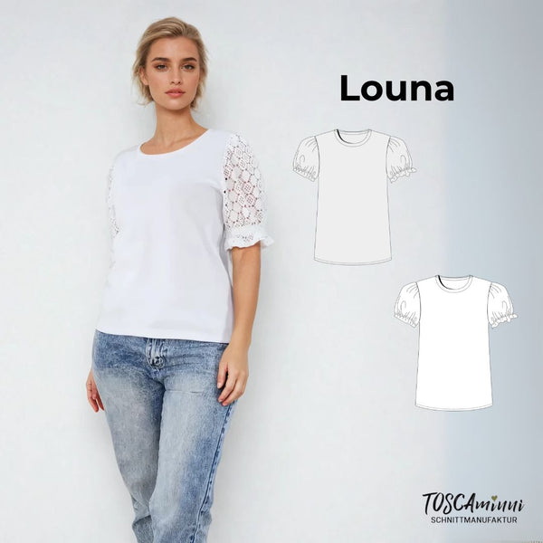 PDF - Patron digital du tee-shirt Louna de TOSCAminni du 34 au 54 (fr)
