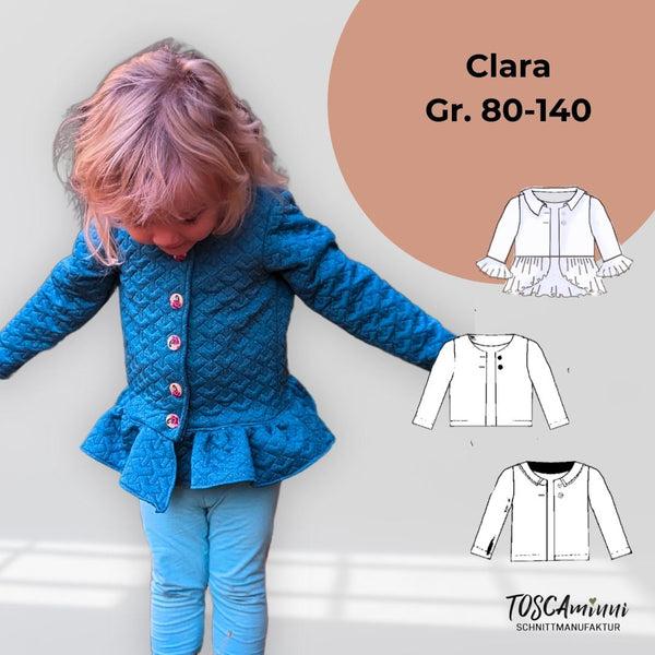 PDF - Patron digital de la veste enfant Clara de TOSCAminni  80 au 140cm (fr)