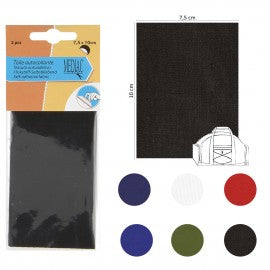 Toile autocollante pour réparation et accroc 7,5cmX10cm - plusieurs couleurs disponibles (vendu à la pièce)