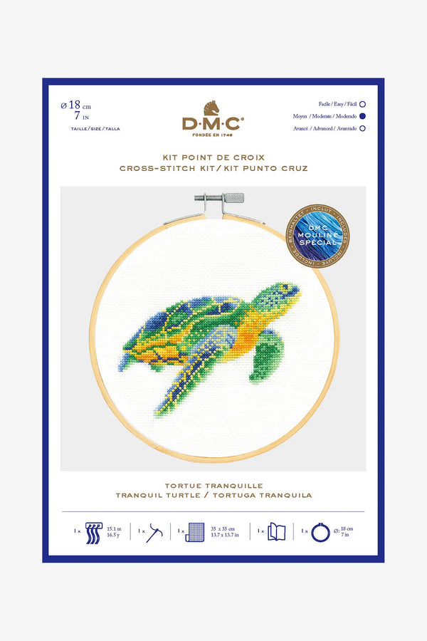 Kit à broder point de croix - "Tortue tranquille" de marque DMC  - (prix pour l'ensemble)