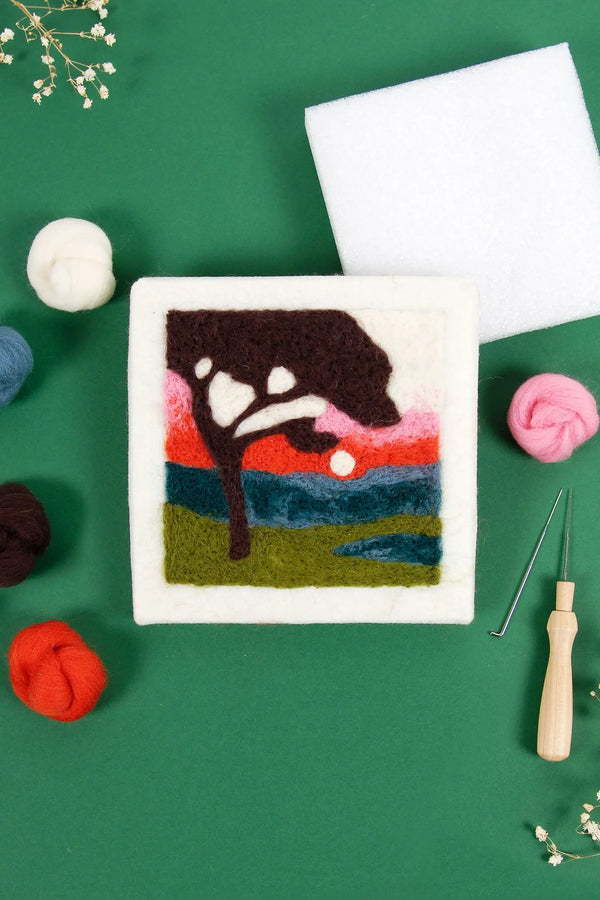 Kit de feutrage "Coucher de soleil sur les champs" de DMC (prix pour le kit)
