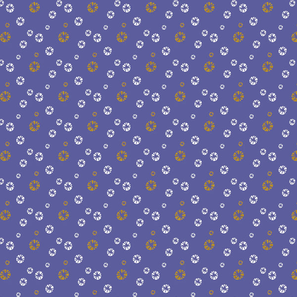 Superbe coupon 3m de popeline Cotton steel - "Mountains, rocks, and pebbles bleu roi et métallique" - 110cm de large