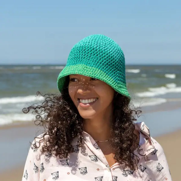 Kit crochet chapeau d'été - vert menthe - marque Hoooked (prix pour le set)