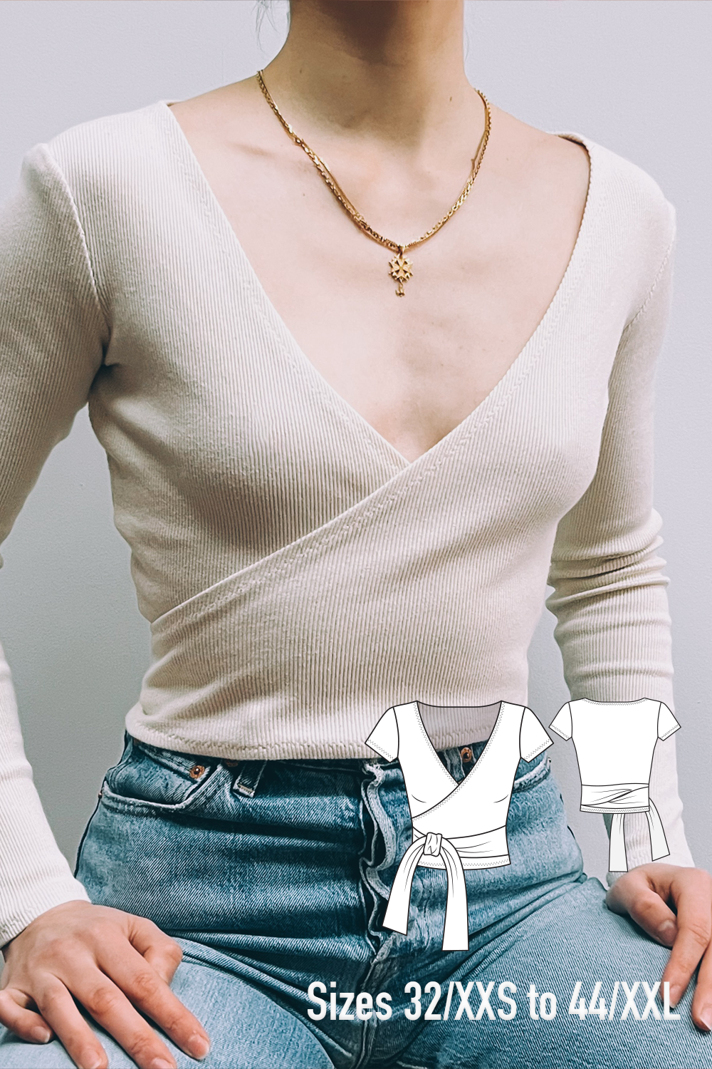 PDF - Digital Pattern for Knit Wrap Top by isa in stitches from size 3 ...