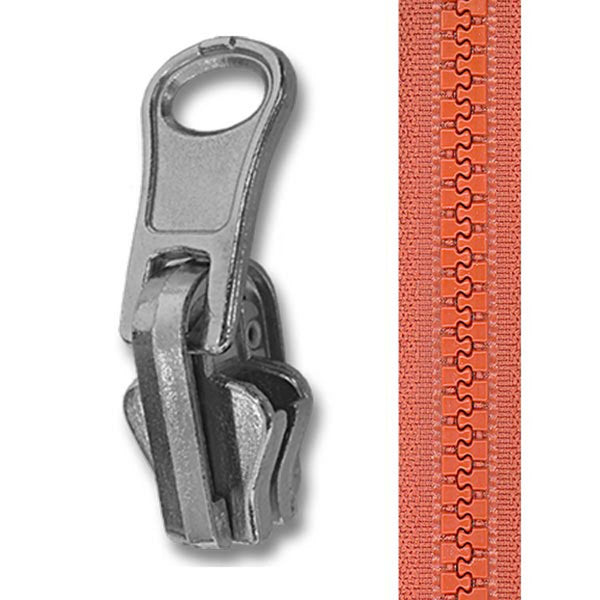 Curseurs réversibles pour zip plastique injecté 5mm - argenté (prix pour 1 curseur)