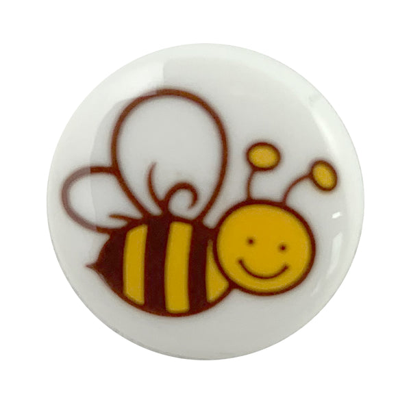 Boutons abeilles blanc 14mm (prix à la pièce)