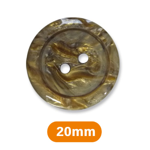 Boutons marbrés 2 trous 20mm - brun antilope (prix à la pièce)