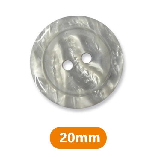 Boutons marbrés 2 trous 20mm - gris mat (prix à la pièce)