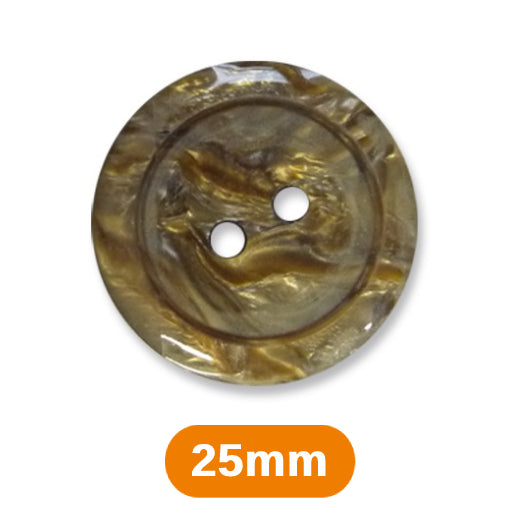 Boutons marbrés 2 trous 25mm - brun antilope (prix à la pièce)