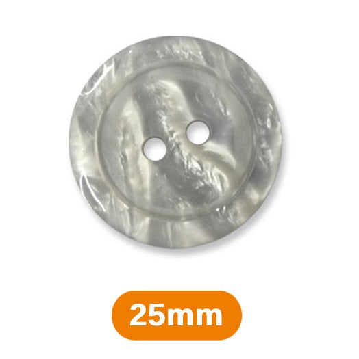 Boutons marbrés 2 trous 25mm - gris mat (prix à la pièce)