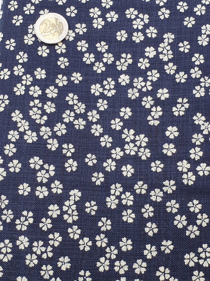 Tissu 100% coton sakura indigo  (par unité de 10cm) - C'est du Joly