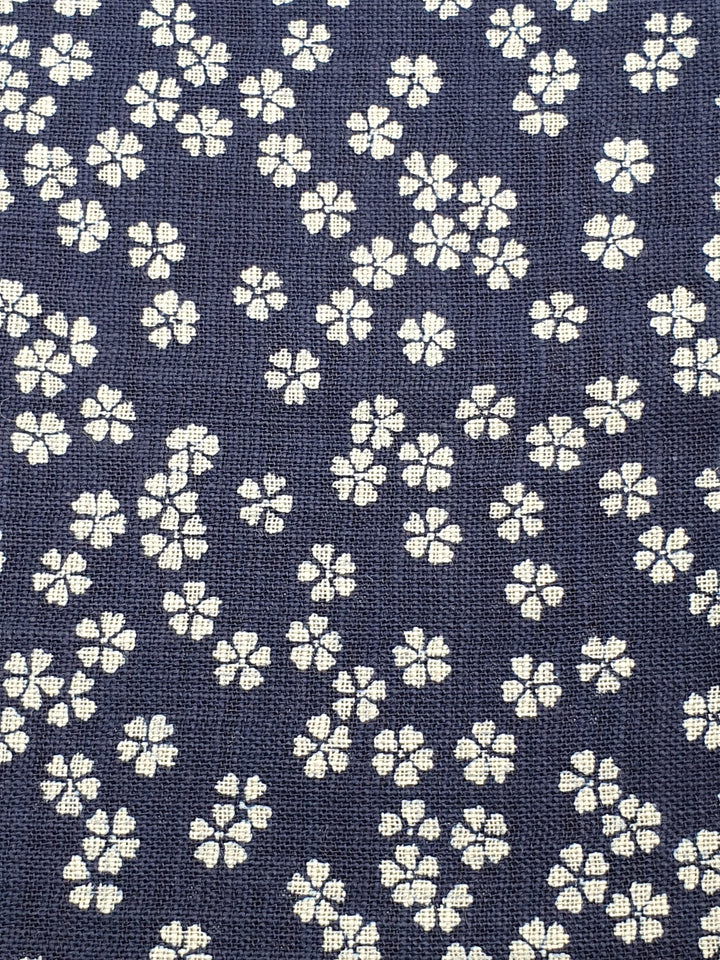 Tissu 100% coton sakura indigo  (par unité de 10cm) - C'est du Joly
