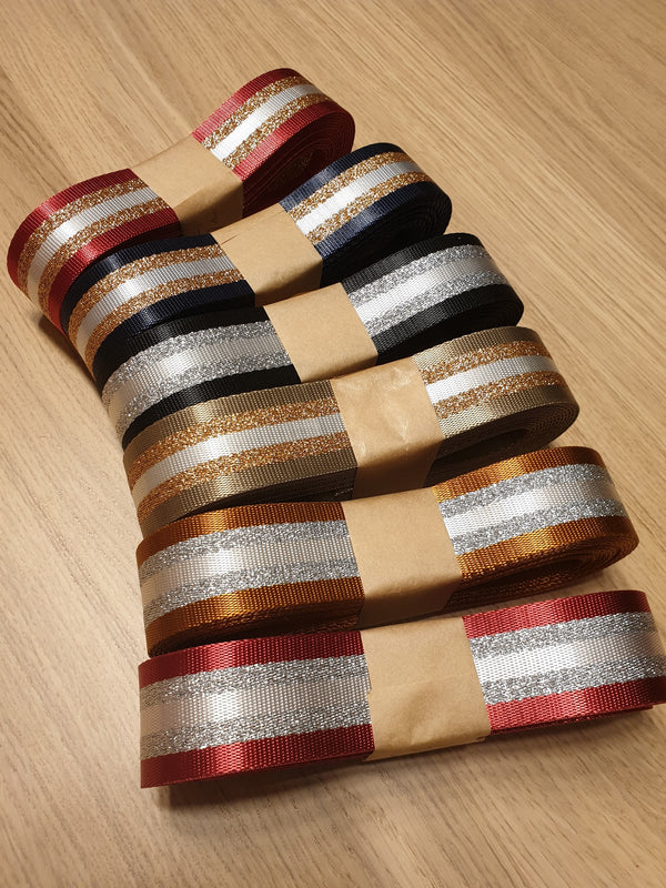 Sangles lurex 37mm - choix de plusieurs coloris (Prix pour 50cm)