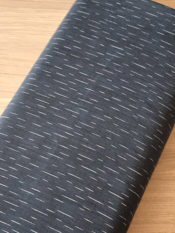 Tissu 100% coton Tate Shizuku / gouttes verticales en indigo  (prix pour 10cm)