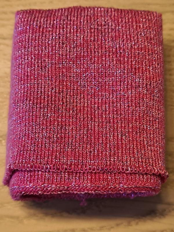 Bord cote  " lurex rose" ( prix à la pièce 110cm X 6cm)