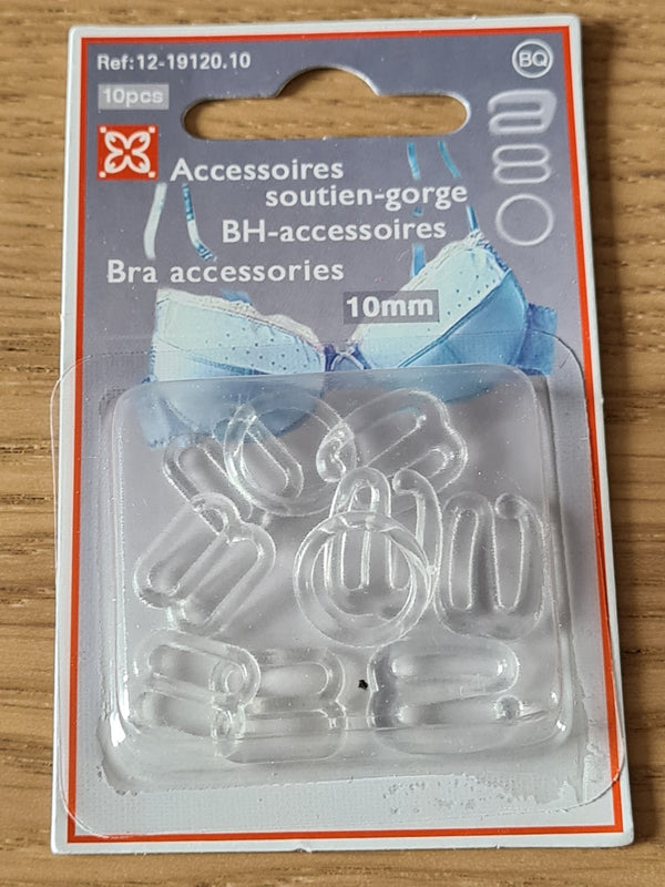 Set accessoires pour soutien gorge 10mm - transparent (prix par set)