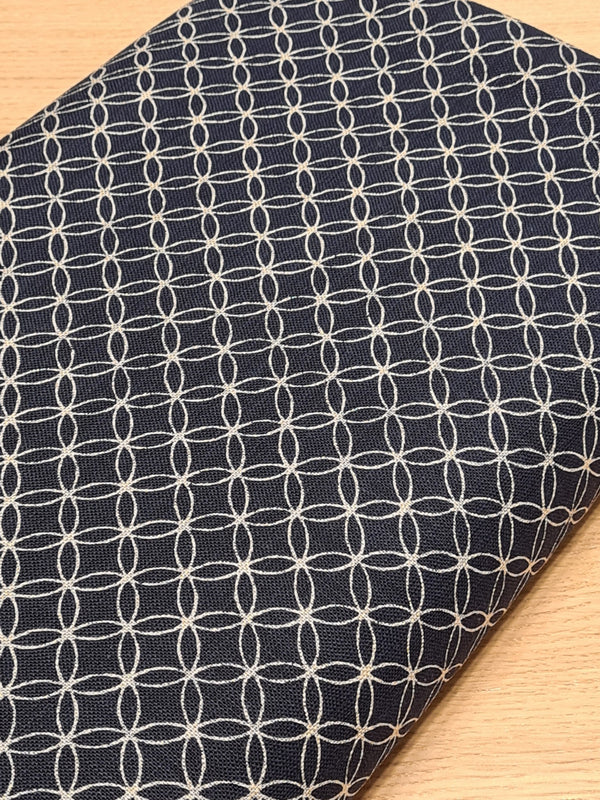 Tissu 100% coton Shippo indigo  (prix pour 10cm)