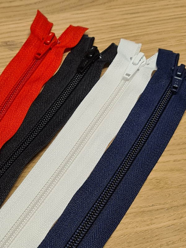 Fermeture éclair / tirette / zip séparable de 60cm - différents coloris (prix à la pièce)