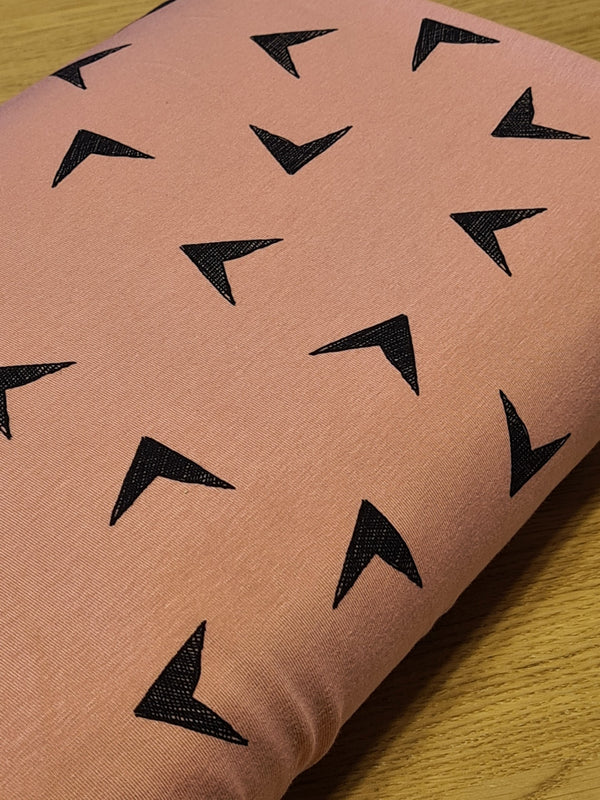 Coupon de 1,5m de Jersey de coton 100% BIO "Arrowhead" vieux rose - certifié BIO