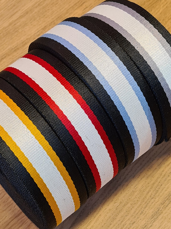 Sangles rayées de 38mm - choix de plusieurs coloris (Prix pour 50cm)