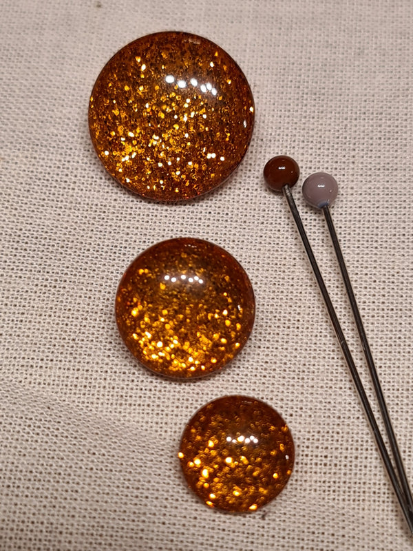 Boutons pailletés cuivrés de 14mm (prix à la pièce)