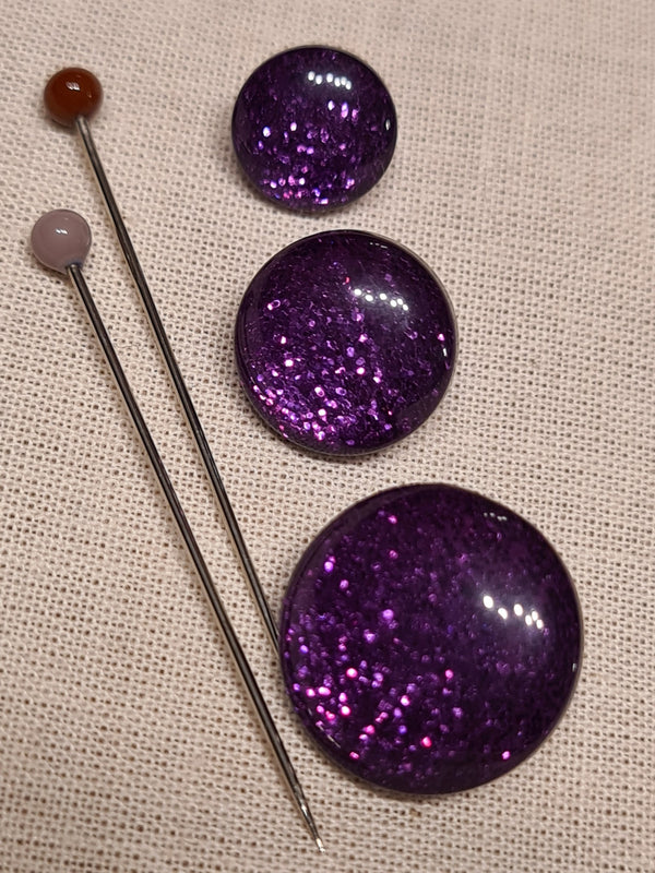 Boutons pailletés violet de 9mm (prix à la pièce)