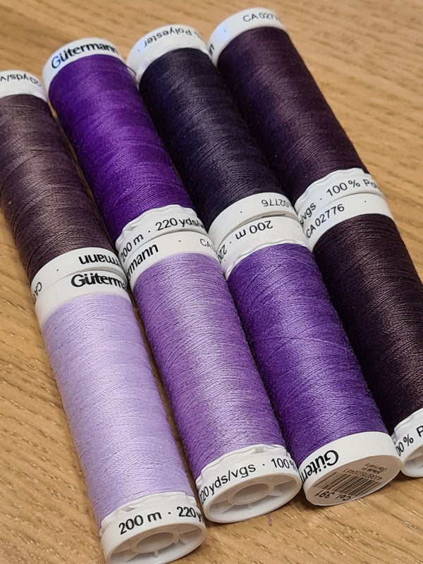 Fils Gütermann - pour tout coudre - bobine de 200m - Les mauves (prix à la pièce)