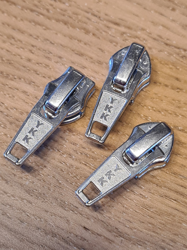 Curseurs pour fermeture éclair / tirette / zip au mètre de 5mm - YKK argenté (prix pour 1 curseur)