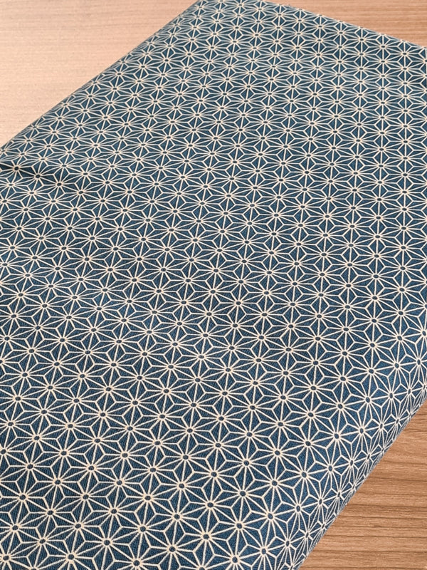 Tissu Asanoha / Etoiles bleu (prix pour 10cm)