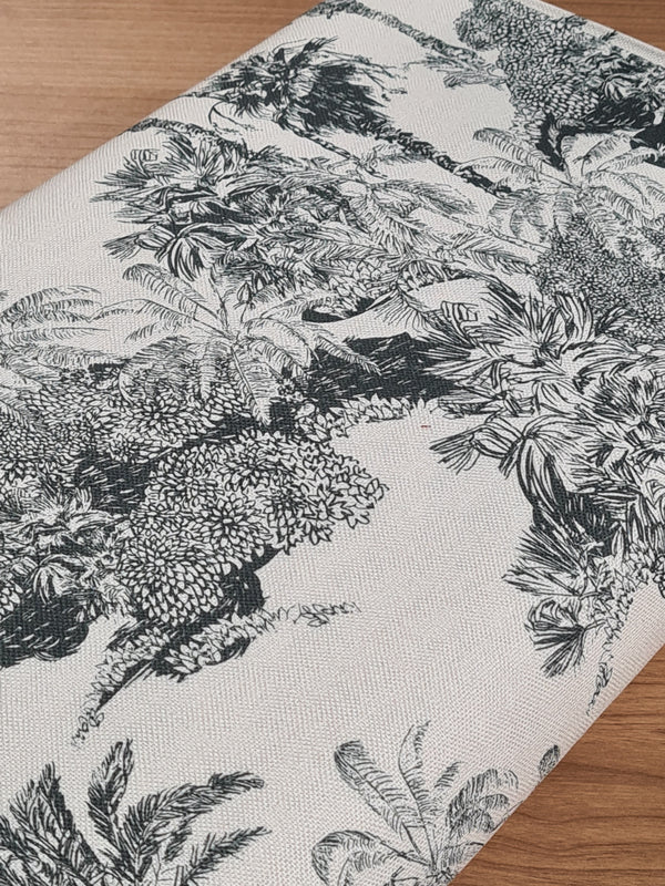 Canvas "Jungle de toile de Jouy vert forêt" certifié oeko-tex - 100% coton (prix pour 10cm)