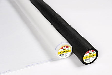 Entoilage Vlieseline H180 thermocollant - disponible en noir et blanc (prix au mètre)