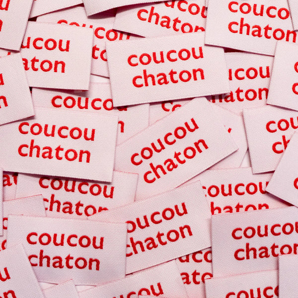 Lot de 5 étiquettes Coucou Chaton de Ikatee (prix pour le sachet de 5)