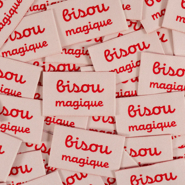 Lot de 5 étiquettes Bisou magique de Ikatee (prix pour le sachet de 5)