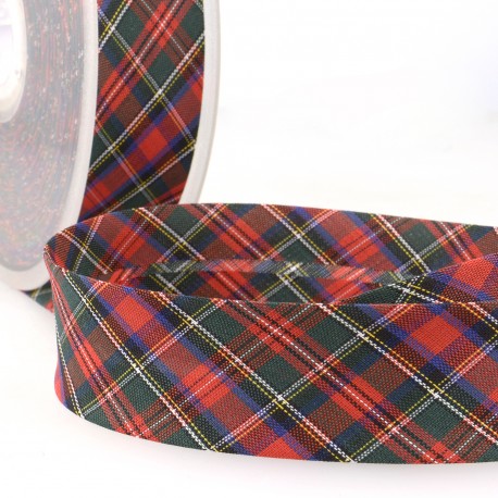 Biais écossais - motif Burberry et Tartan classique 20mm - 100% coton (prix au mètre)