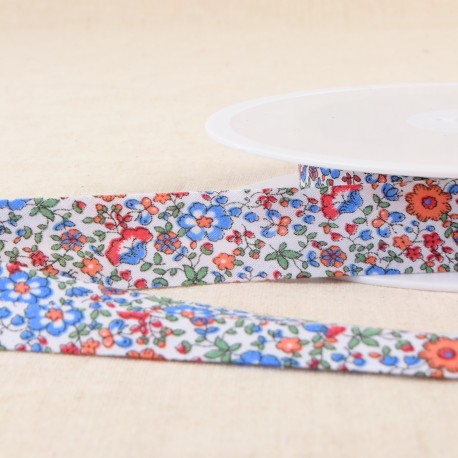 Biais fleurettes de 20mm - Plusieurs coloris (prix au mètre)