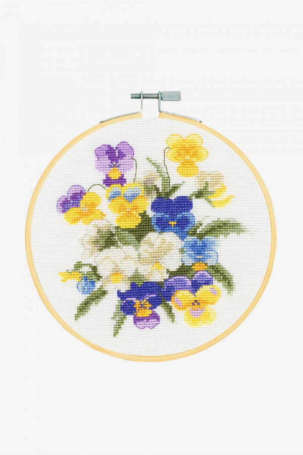 Kit à broder point de croix - "Les violettes" de marque DMC  - kit complet  (prix pour l'ensemble)