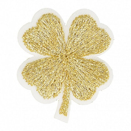 Patch thermocollant / trèfle lurex doré - (prix à la pièce)