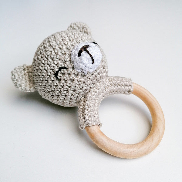 Kit hochet au crochet  René l'ours (prix pour le set)